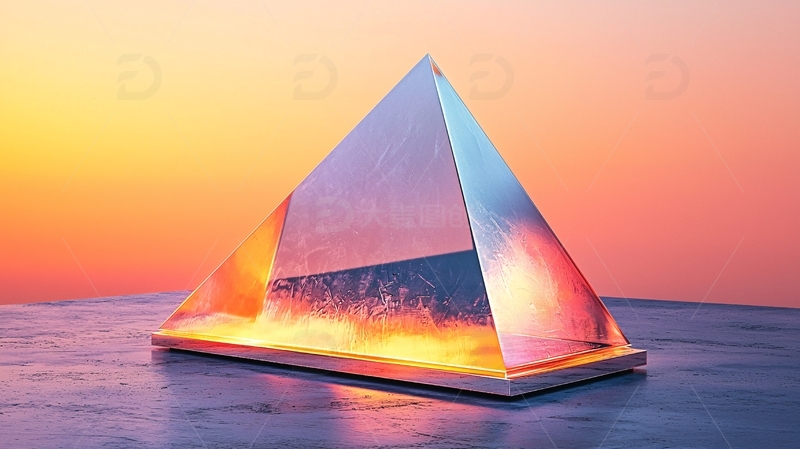 光影三角形玻璃金字塔