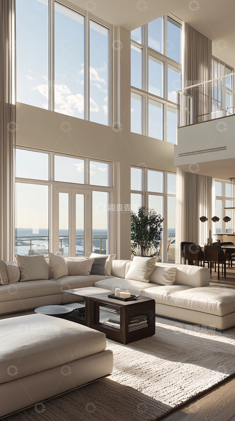 高清大图下载【趣麦麦图】现代简约高层公寓客厅