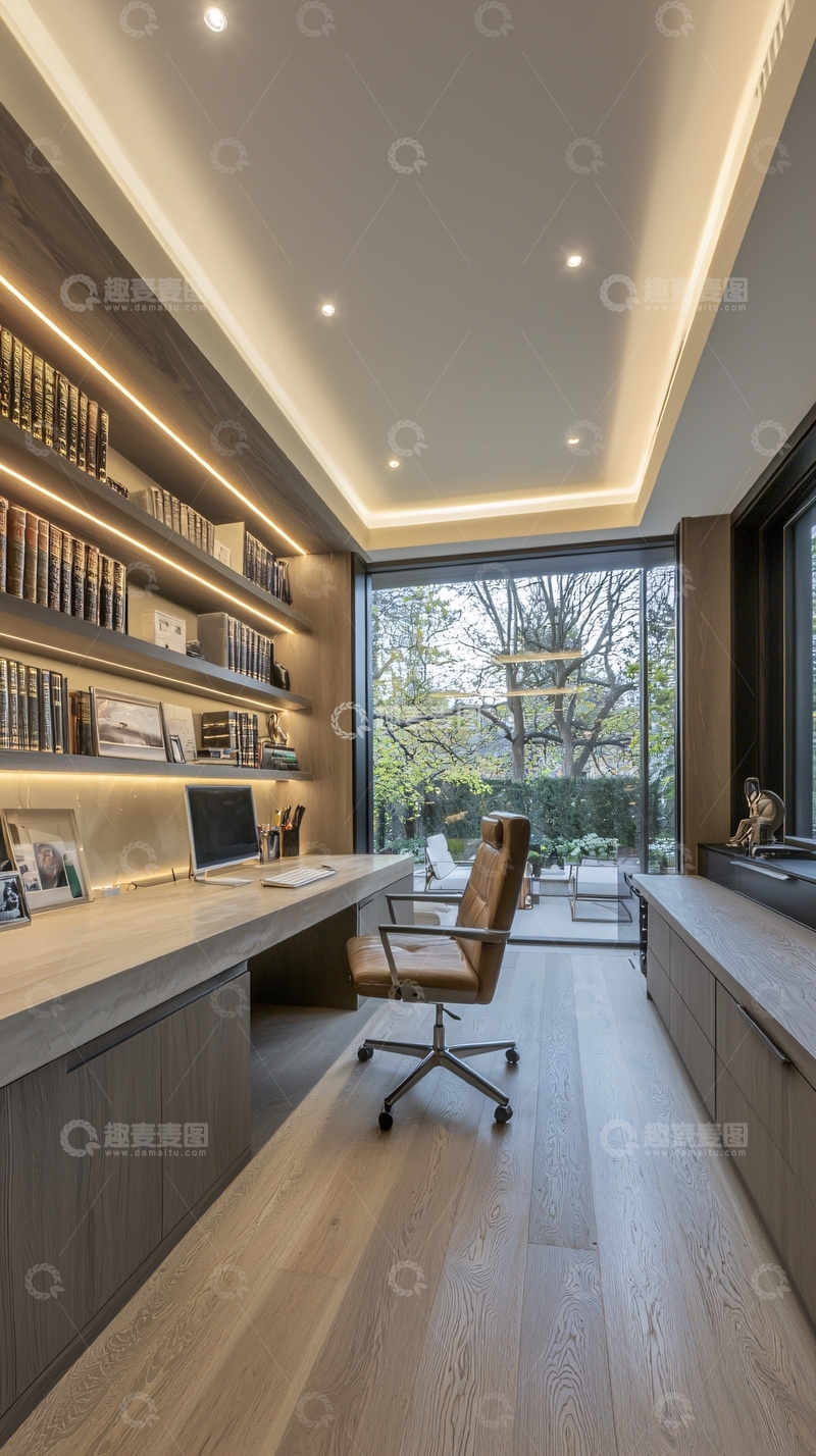 高清大图下载【趣麦麦图】现代简约书房设计