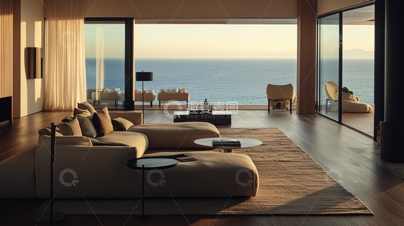 高清大图下载【趣麦麦图】海景别墅客厅