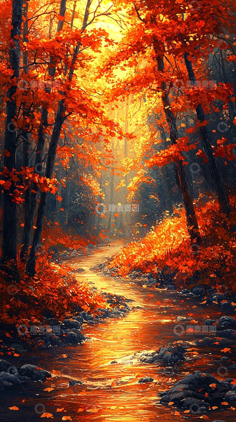 高清大图下载【趣麦麦图】秋日森林小路