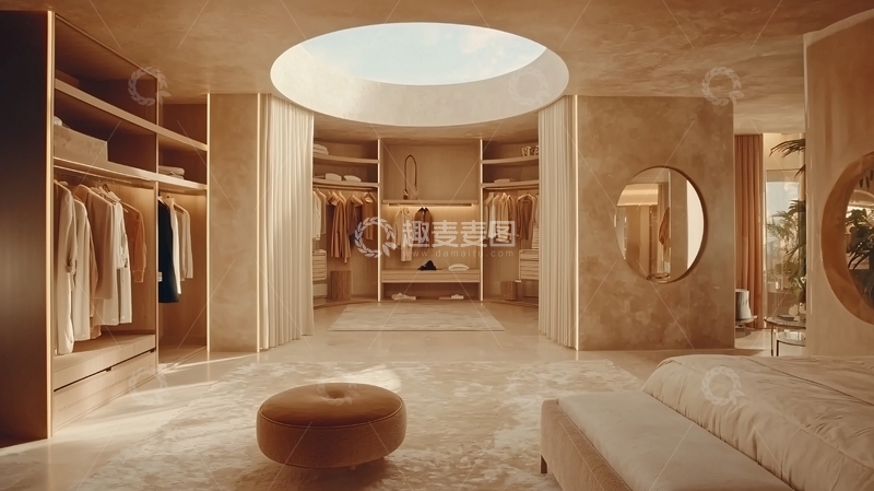 高清大图下载【趣麦麦图】极简风衣帽间设计