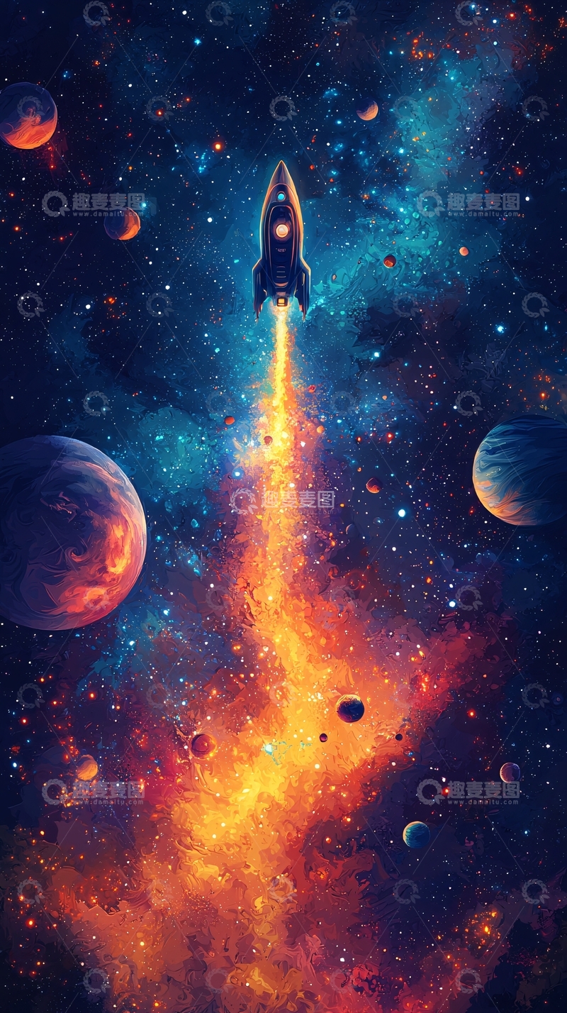 高清大图下载【趣麦麦图】宇宙飞船发射