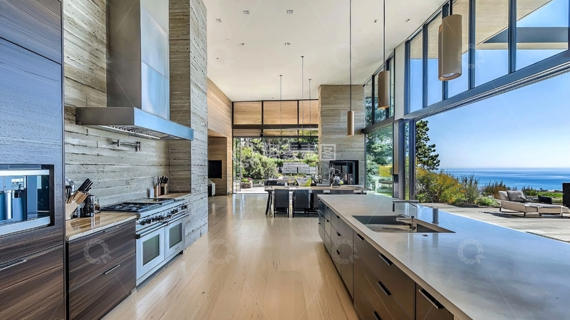 高清大图下载【趣麦麦图】现代化海景厨房