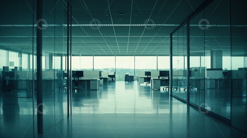 高清大图下载【趣麦麦图】现代化玻璃幕墙办公室