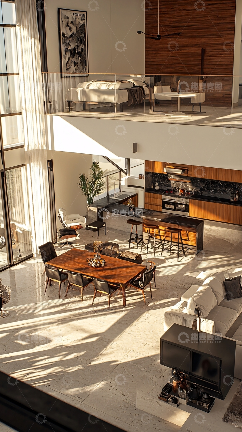 高清大图下载【趣麦麦图】现代简约复式楼房