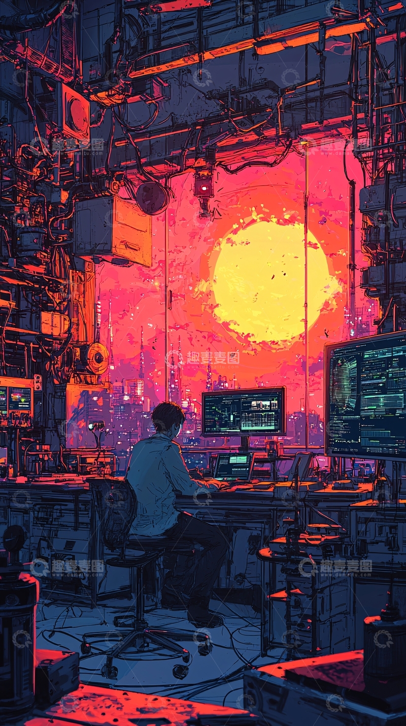 高清大图下载【趣麦麦图】未来科技感房间