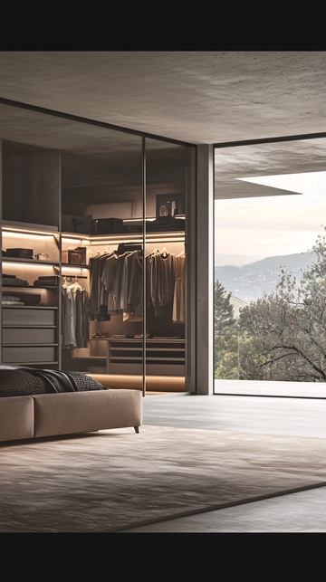 现代极简风格步入式衣帽间