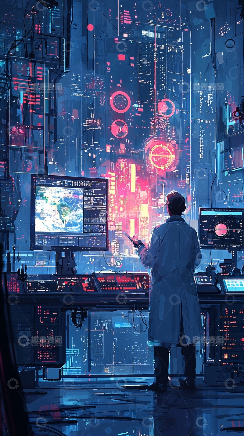 高清大图下载【趣麦麦图】未来科技感实验室