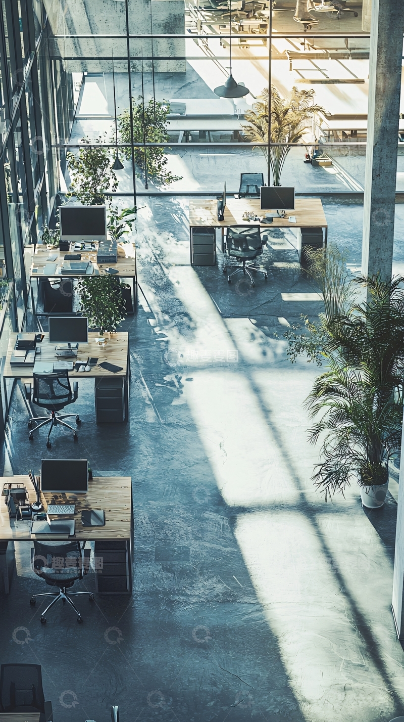 高清大图下载【趣麦麦图】现代化办公室鸟瞰图