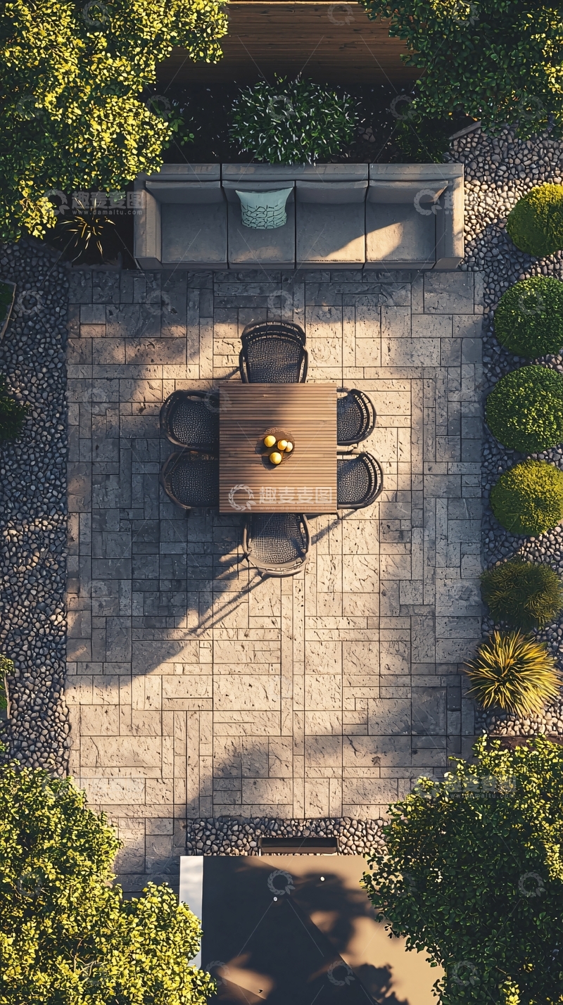 高清大图下载【趣麦麦图】庭院鸟瞰图
