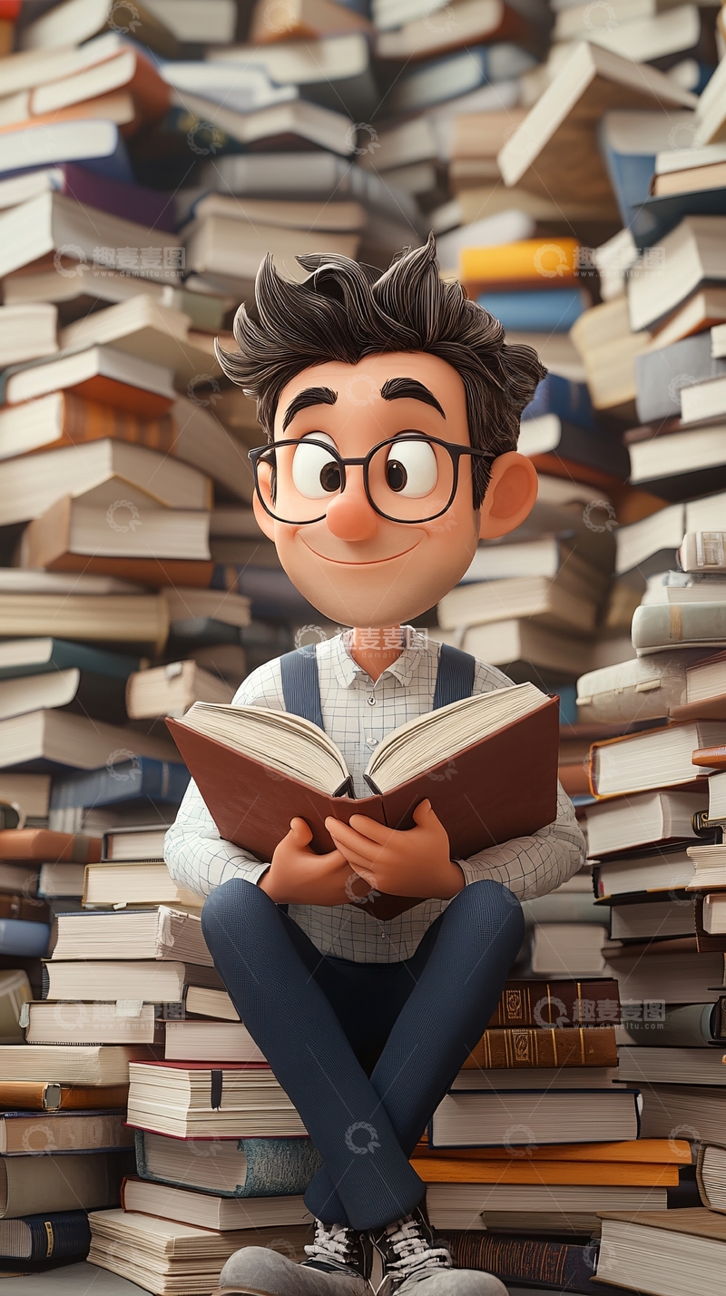 高清大图下载【趣麦麦图】男孩看书