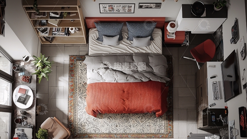 高清大图下载【趣麦麦图】现代简约卧室设计60