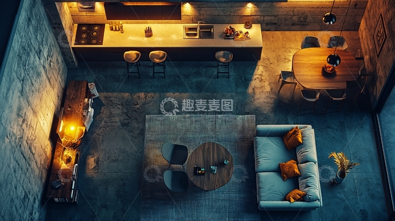 高清大图下载【趣麦麦图】loft公寓鸟瞰图