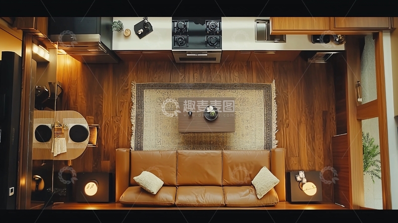 高清大图下载【趣麦麦图】俯瞰图小公寓室内设计