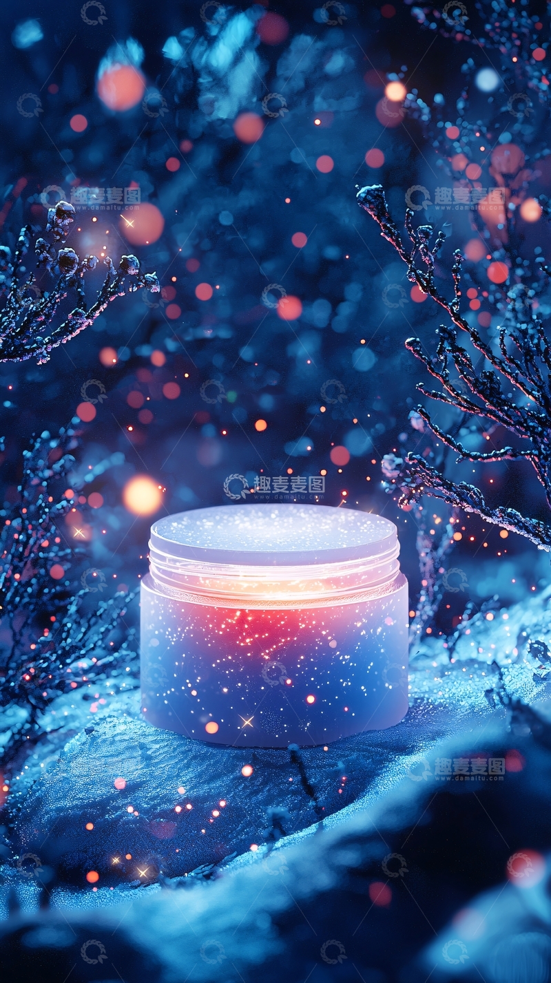 高清大图下载【趣麦麦图】冬夜魔法护肤品
