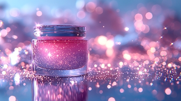 粉色闪光护肤品罐