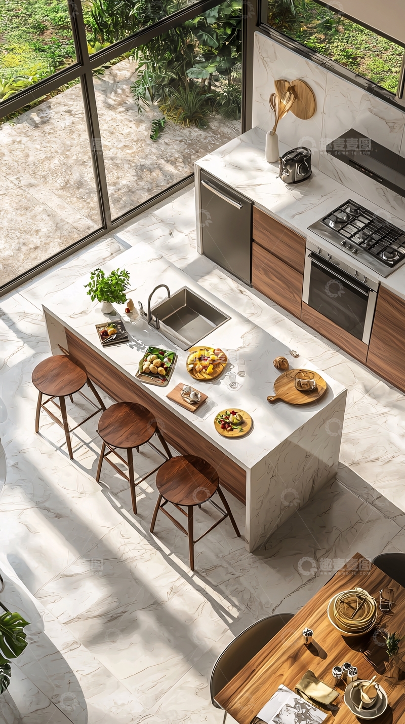 高清大图下载【趣麦麦图】现代简约开放式厨房