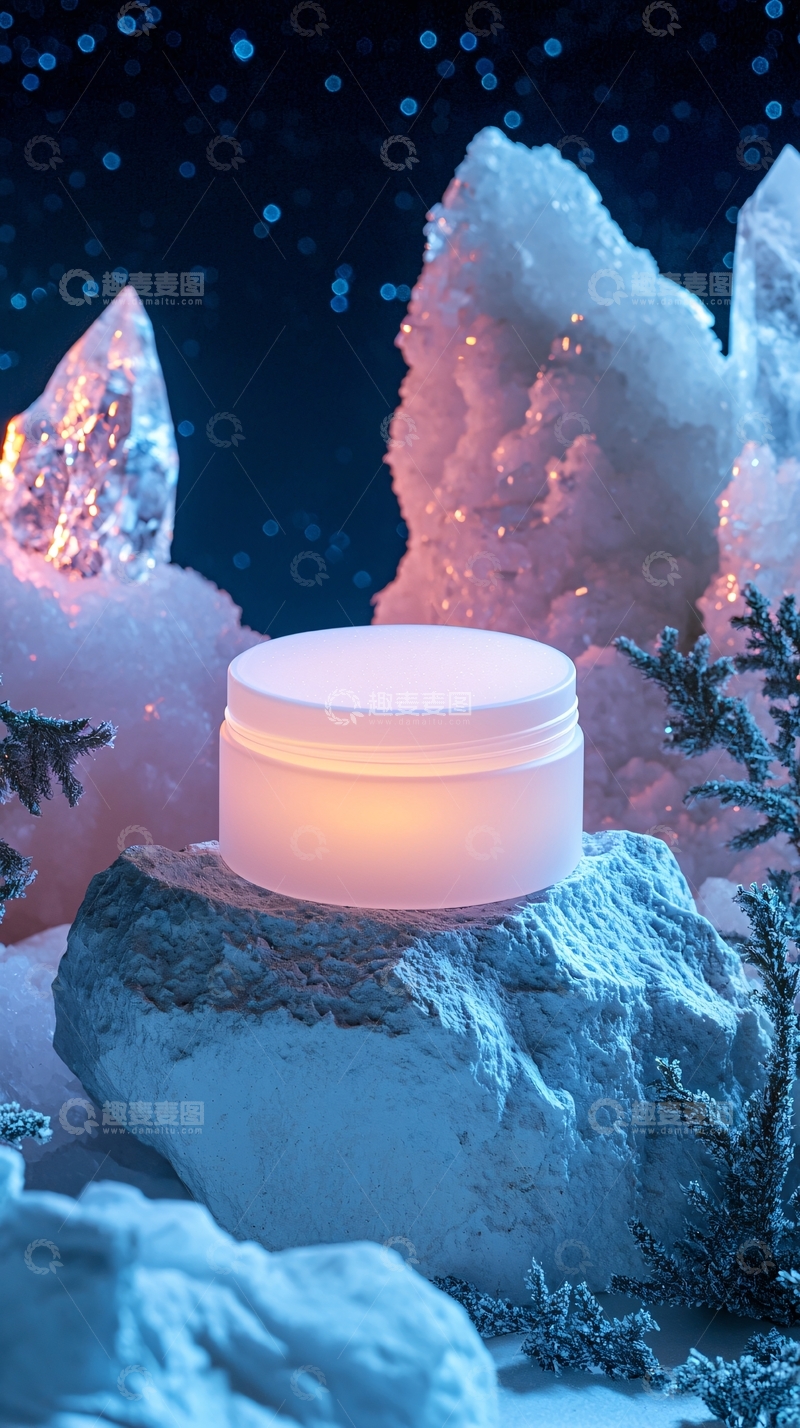 高清大图下载【趣麦麦图】冰晶肌理护肤品