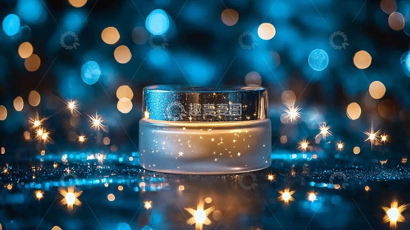 高清大图下载【趣麦麦图】蓝光背景下奢华面霜