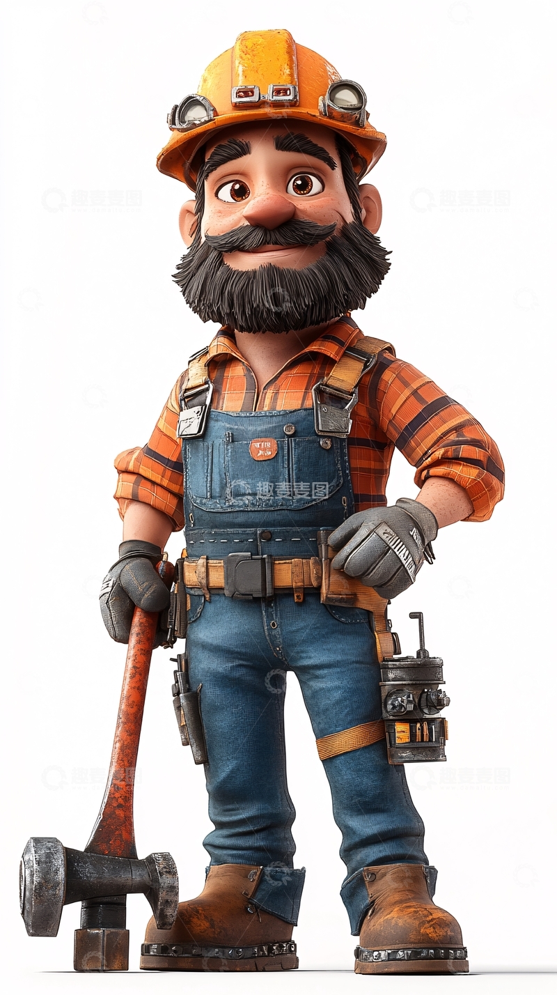 高清大图下载【趣麦麦图】卡通矿工