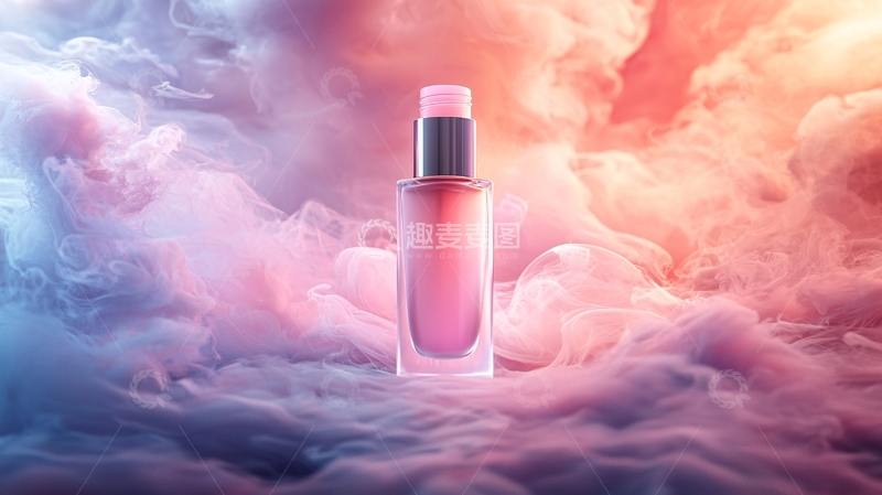 高清大图下载【趣麦麦图】梦幻烟雾背景香水瓶