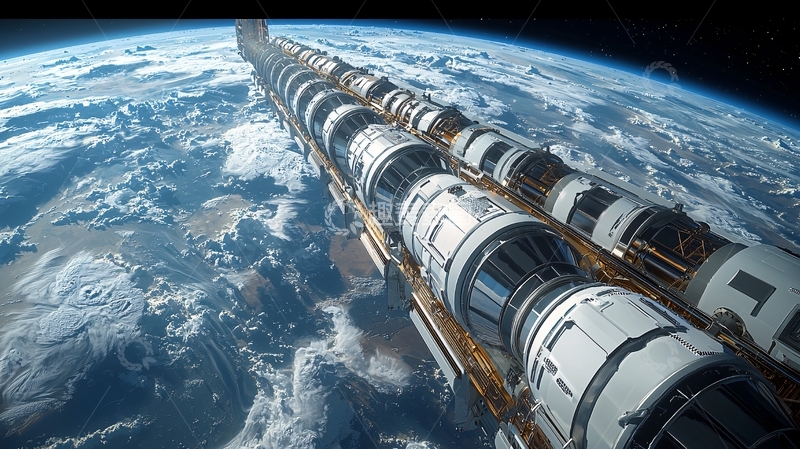 高清大图下载【趣麦麦图】太空电梯