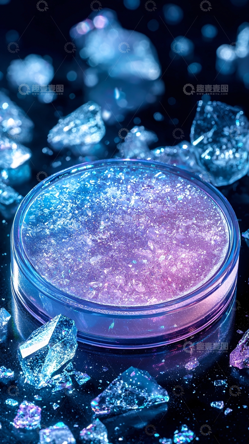 高清大图下载【趣麦麦图】蓝紫色晶体粉末