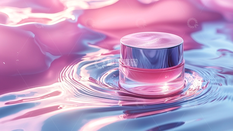 高清大图下载【趣麦麦图】粉色液体背景护肤品