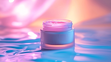 梦幻紫色背景护肤霜