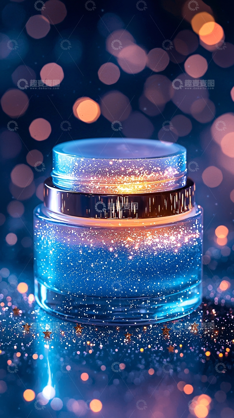 高清大图下载【趣麦麦图】闪亮蓝色保湿霜