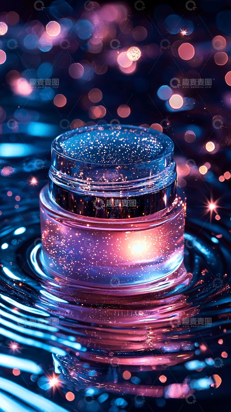 高清大图下载【趣麦麦图】闪耀星光的护肤品