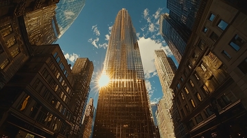 纽约摩天大楼仰视