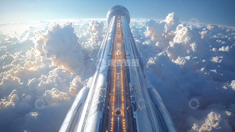 高清大图下载【趣麦麦图】云层中的高耸建筑