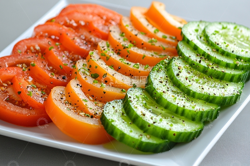 高清大图下载【趣麦麦图】番茄黄瓜凉菜