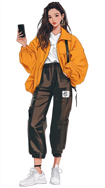 时尚女生插画