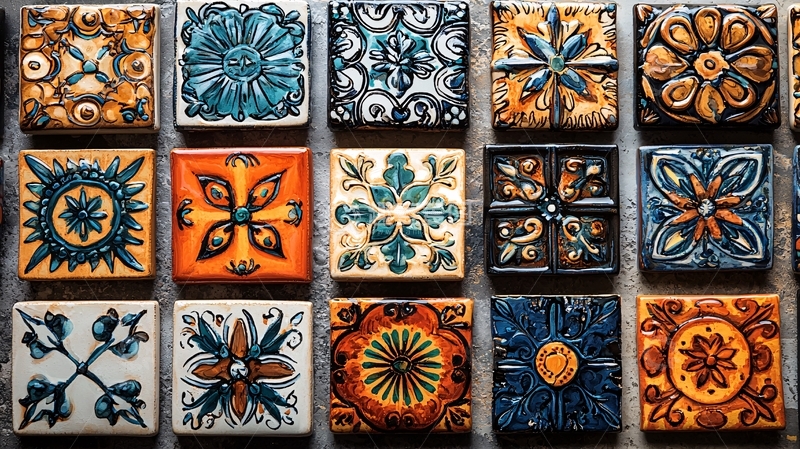 高清大图下载【趣麦麦图】彩色瓷砖拼贴