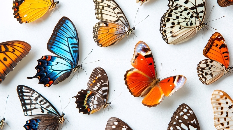 高清大图下载【趣麦麦图】彩色蝴蝶背景图