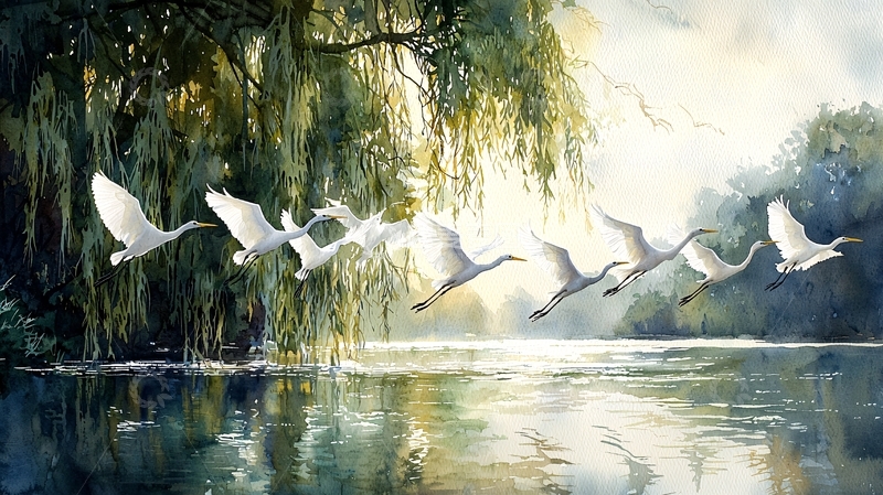 高清大图下载【趣麦麦图】天鹅湖上