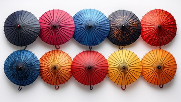 彩色日式油纸伞