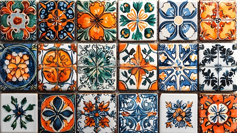 高清大图下载【趣麦麦图】彩色瓷砖拼贴