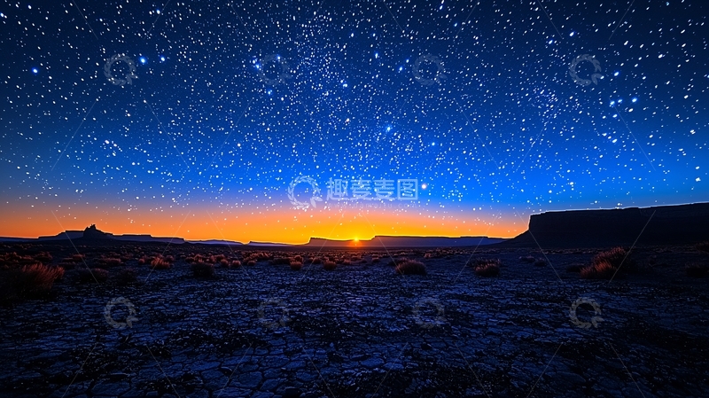 高清大图下载【趣麦麦图】星空日出沙漠