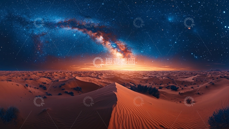 高清大图下载【趣麦麦图】沙漠星空