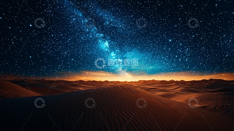 高清大图下载【趣麦麦图】沙漠星空
