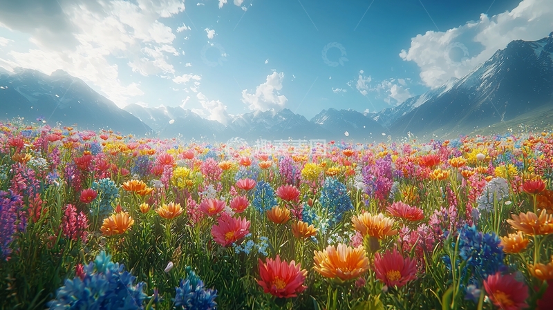 高清大图下载【趣麦麦图】梦幻彩色花海