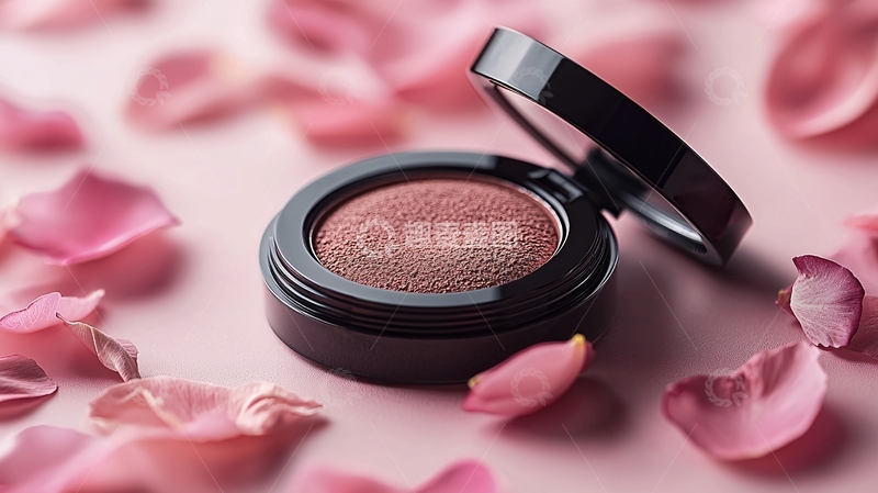 高清大图下载【趣麦麦图】粉色腮红和玫瑰花瓣