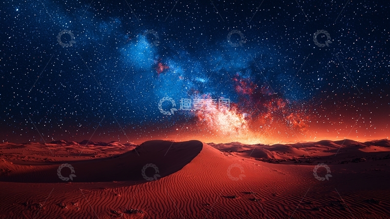 高清大图下载【趣麦麦图】沙漠星空
