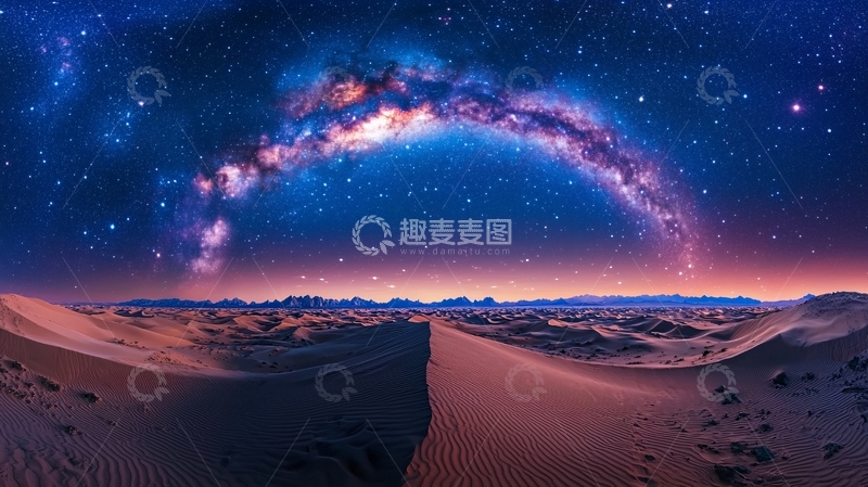 高清大图下载【趣麦麦图】沙漠星空