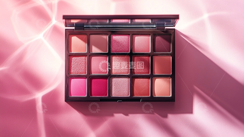 高清大图下载【趣麦麦图】粉色眼影盘特写