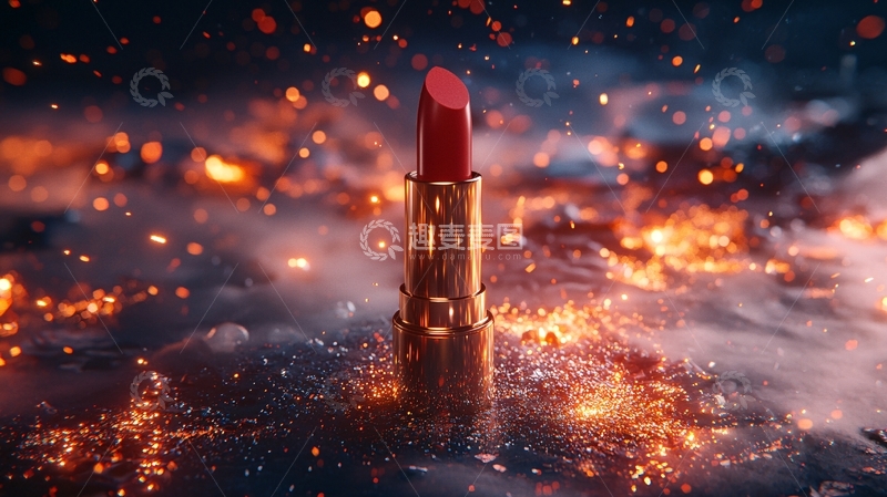高清大图下载【趣麦麦图】红色口红特写